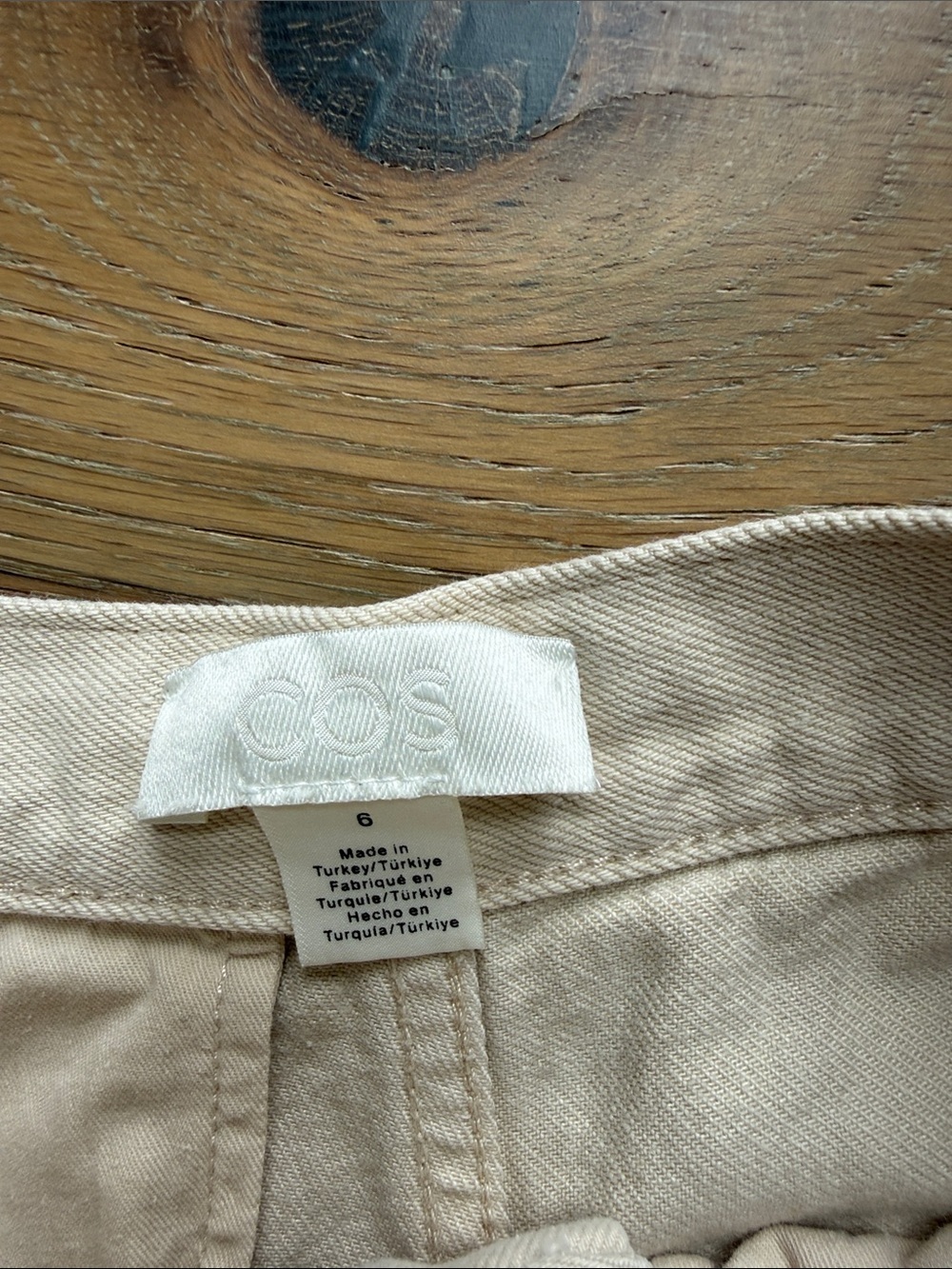 COS Wide-Leg Pleated Trousers in Light Beige, Size 6, Quiet Lux, GUC - Picture 3 of 3